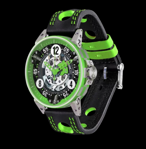 Review High Quality B.R.M Replica Watches For Sale BRM Racing V6-44-SA Green Skeleton Cercolor